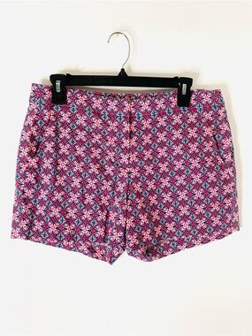 346 Brooks Brothers Paisley Print Stretch Shorts Pink Blue White